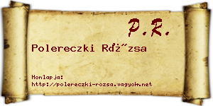 Polereczki Rózsa névjegykártya